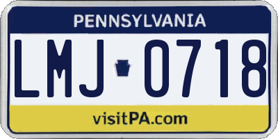 PA license plate LMJ0718