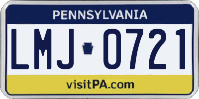 PA license plate LMJ0721