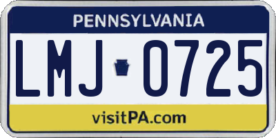 PA license plate LMJ0725