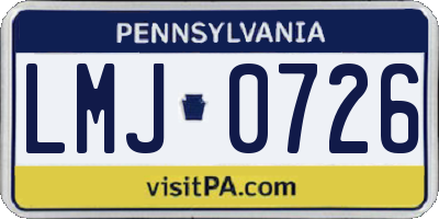 PA license plate LMJ0726
