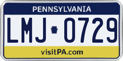 PA license plate LMJ0729
