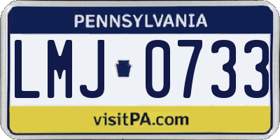 PA license plate LMJ0733