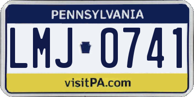 PA license plate LMJ0741