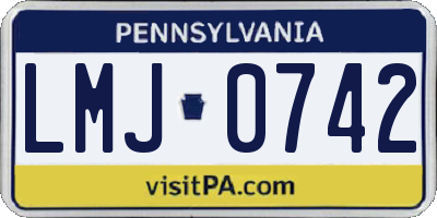 PA license plate LMJ0742