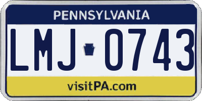 PA license plate LMJ0743