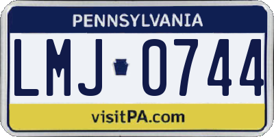 PA license plate LMJ0744