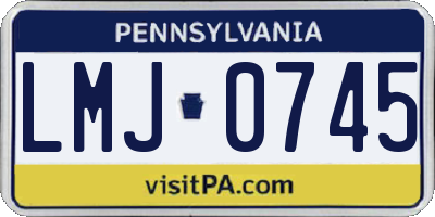 PA license plate LMJ0745