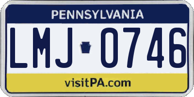PA license plate LMJ0746