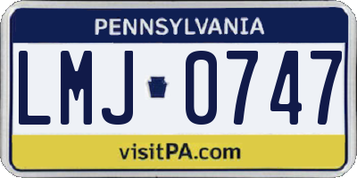 PA license plate LMJ0747