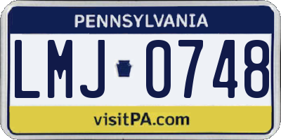 PA license plate LMJ0748