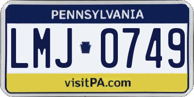 PA license plate LMJ0749