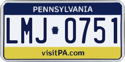 PA license plate LMJ0751
