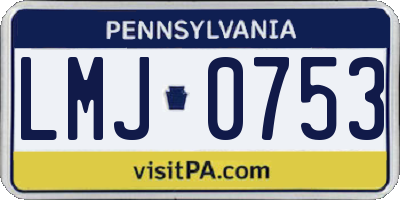 PA license plate LMJ0753