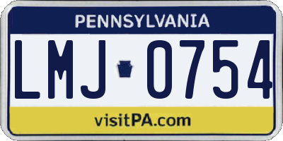 PA license plate LMJ0754