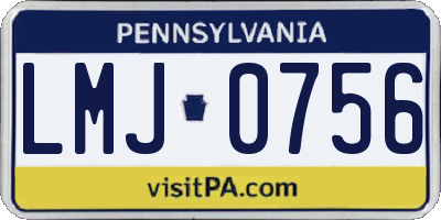 PA license plate LMJ0756