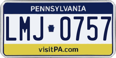PA license plate LMJ0757