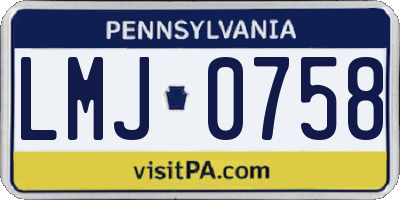 PA license plate LMJ0758
