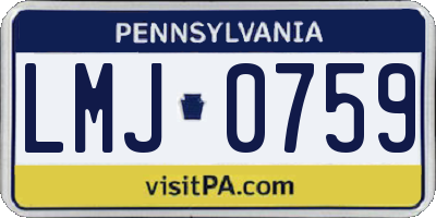 PA license plate LMJ0759