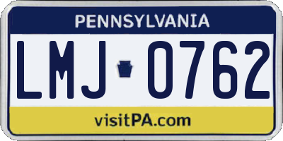 PA license plate LMJ0762