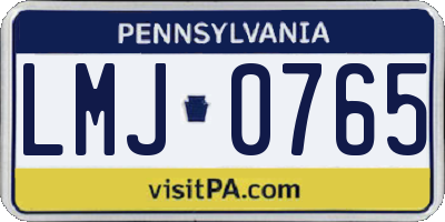 PA license plate LMJ0765