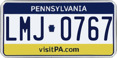 PA license plate LMJ0767