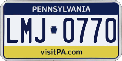 PA license plate LMJ0770