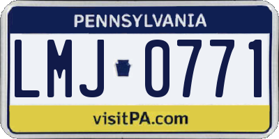 PA license plate LMJ0771