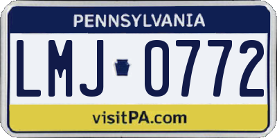 PA license plate LMJ0772