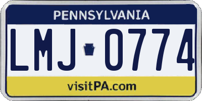 PA license plate LMJ0774