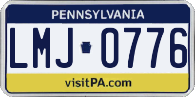 PA license plate LMJ0776