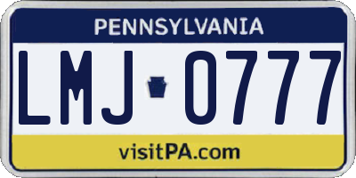 PA license plate LMJ0777