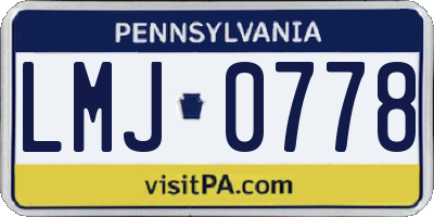 PA license plate LMJ0778