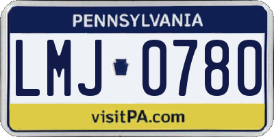 PA license plate LMJ0780