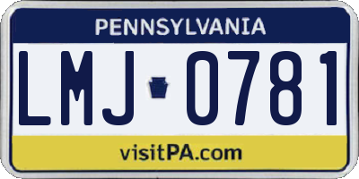 PA license plate LMJ0781