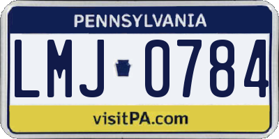 PA license plate LMJ0784