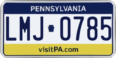 PA license plate LMJ0785
