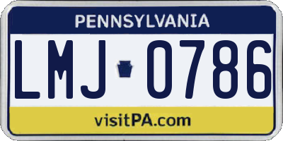 PA license plate LMJ0786