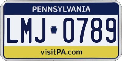 PA license plate LMJ0789