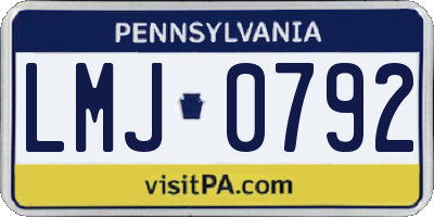 PA license plate LMJ0792