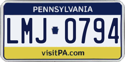 PA license plate LMJ0794