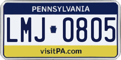 PA license plate LMJ0805