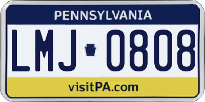 PA license plate LMJ0808