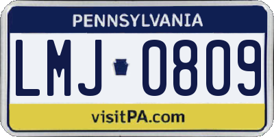 PA license plate LMJ0809