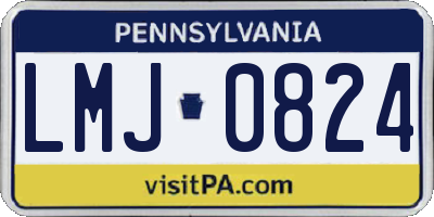 PA license plate LMJ0824