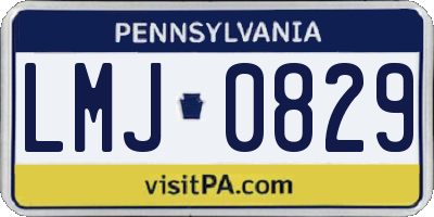 PA license plate LMJ0829