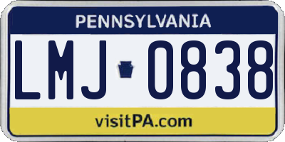 PA license plate LMJ0838