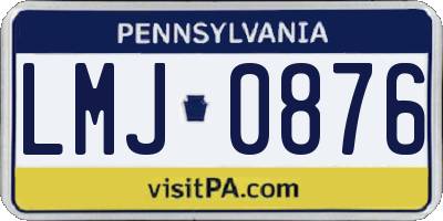 PA license plate LMJ0876