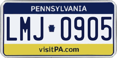 PA license plate LMJ0905
