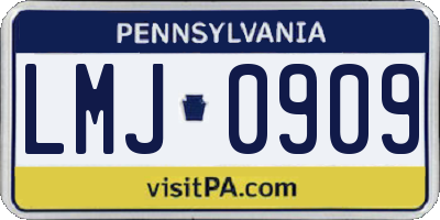 PA license plate LMJ0909