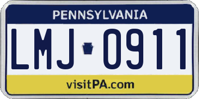 PA license plate LMJ0911